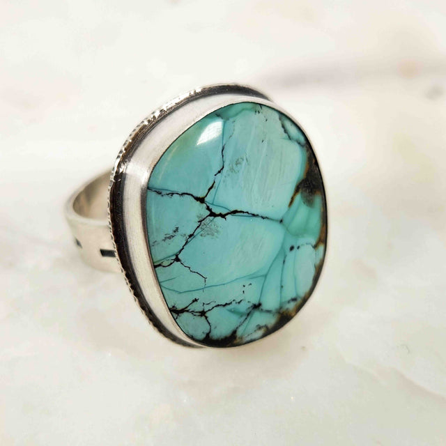 Chased Hubei Turquoise Ring