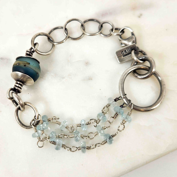 Fabricated Aquamarine Cuff Bracelet