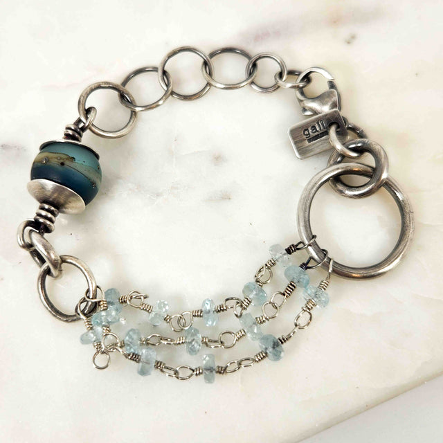 Fabricated Aquamarine Cuff Bracelet