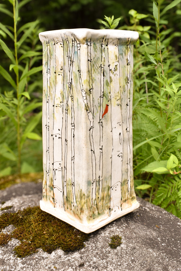 10" Square Cardinal Vase
