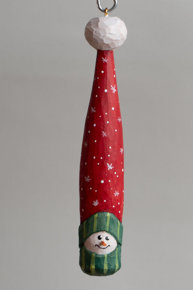 Large Tall Hat Snowman Ornament