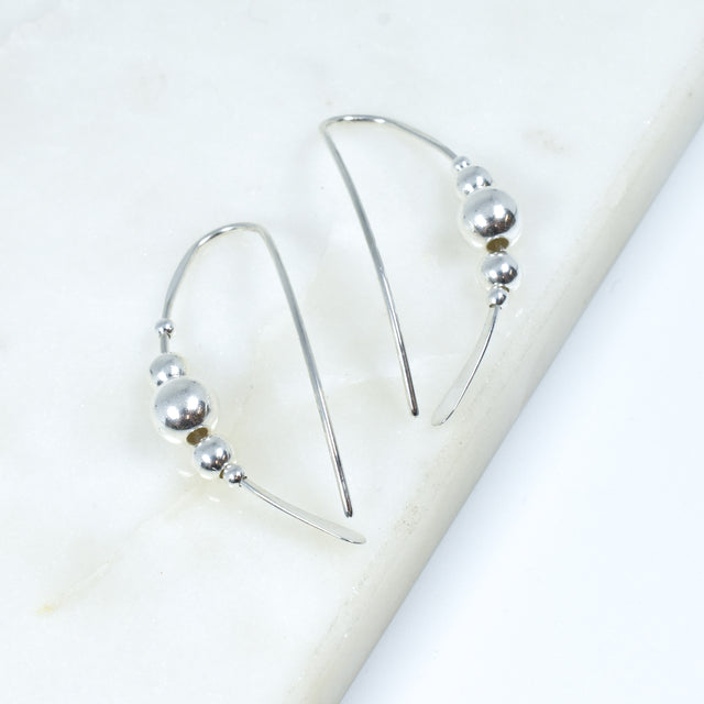 Sterling Silver Earring With Silver Ball