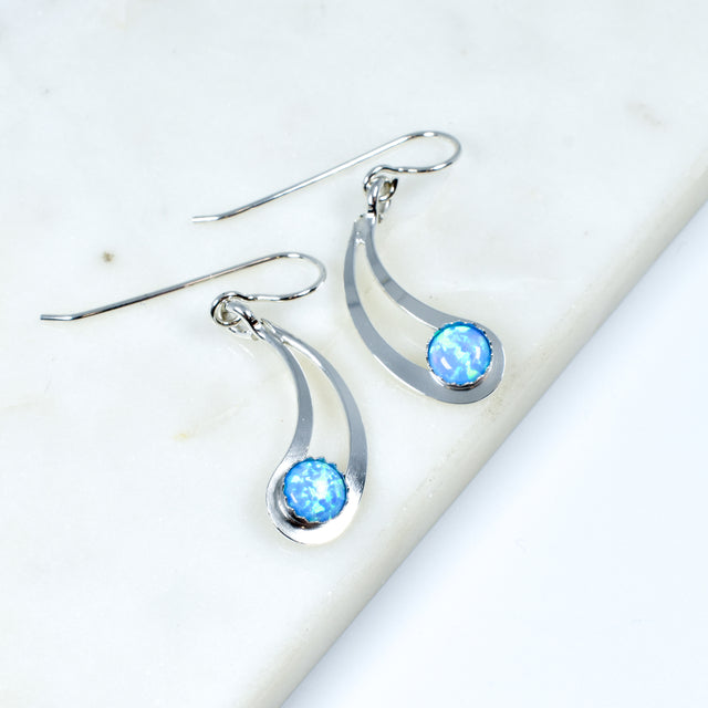 Sterling Silver Earring With Opal