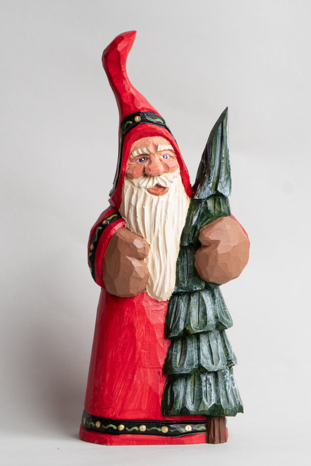 Santa With Tree On Side