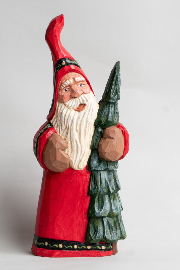 Santa With Tree On Side