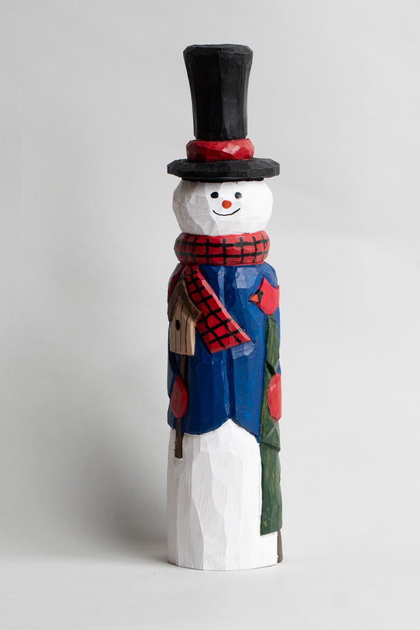 Snowman With Tree and Birdhouse