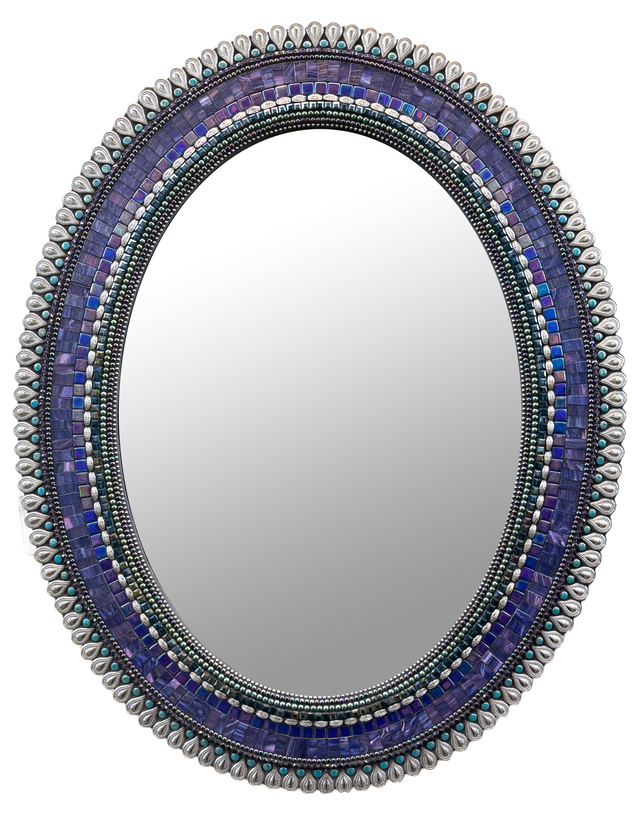 22" x 28" Purple Drop Oval Mirror