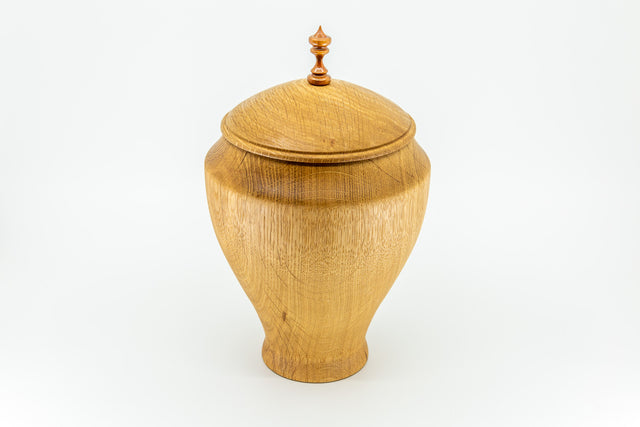 Burr Oak Vase with Lid