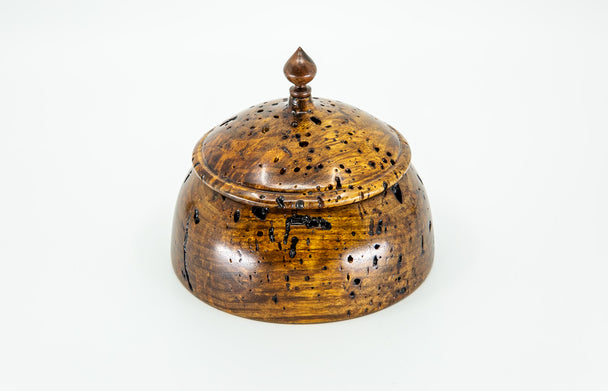 Wormy Butternut Vessel with Lid