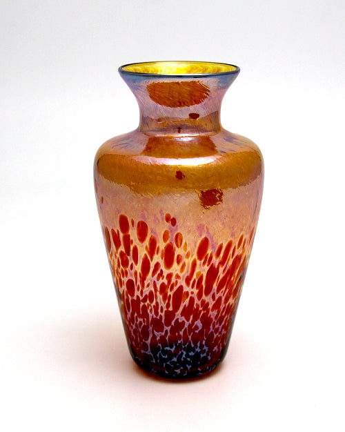 Iridescent Amber Spotted Vase