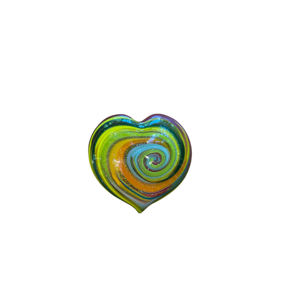 Opaque Swirly Heart Paperweight