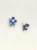 Petite Plumeria Post Earrings Blue
