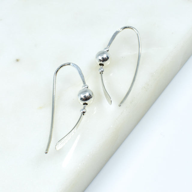Sterling Silver Earring With Silver Ball