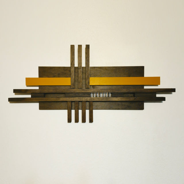 Medium Mustard Wood Wall Hanging