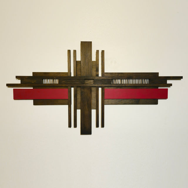 Large Red Wood Wall Hanging