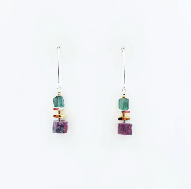 Ruby and Kyanite Earrings