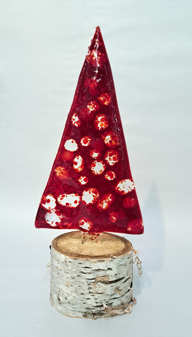 Holiday Tree: Large Red with Clear Dots
