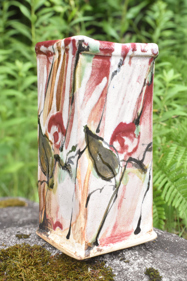 7 1/2" Square Berry Vase