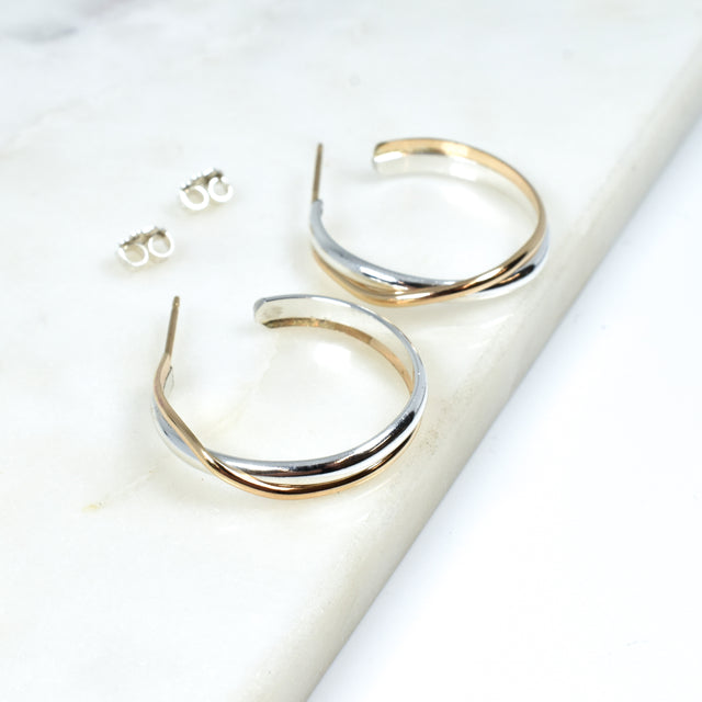 Mixed Metal Post Earrings