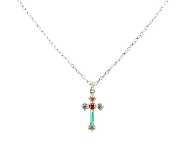 Dainty Color Cross Necklace