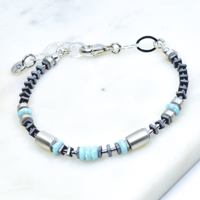Opal Hematine Silver Bracelet