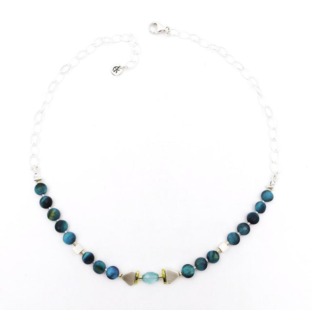 Blue Tigers Eye and Apatite Necklace