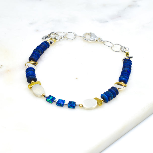 Lapis and Blue Opal Bracelet