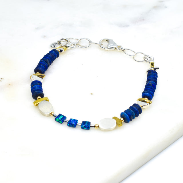 Lapis and Blue Opal Bracelet
