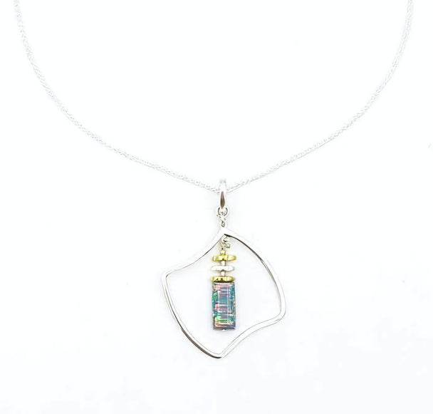 Opal and Vermeil Sterling Silver Pendant