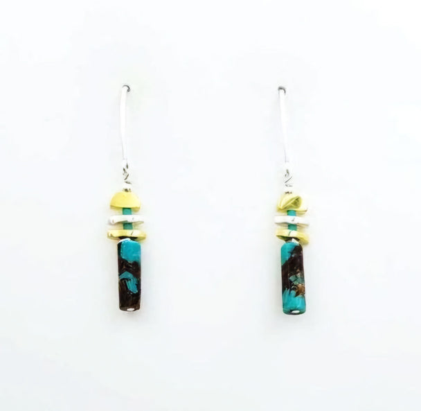 Bronzite and Turquoise Earrings