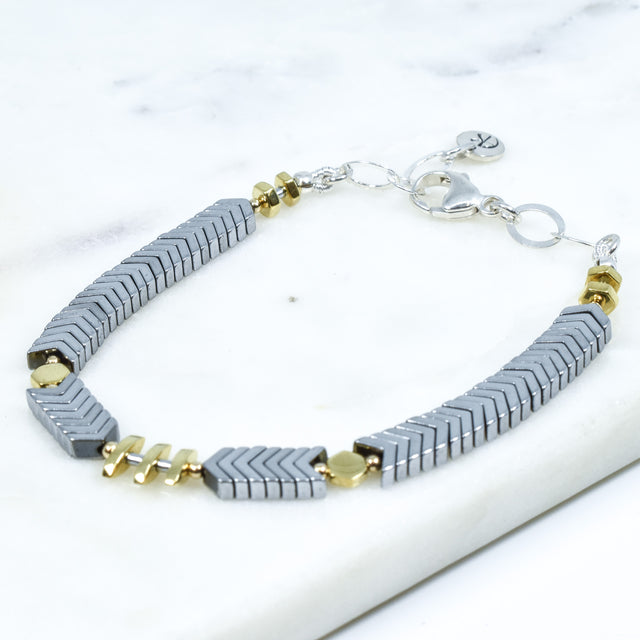 Chevron Hematine Bracelet
