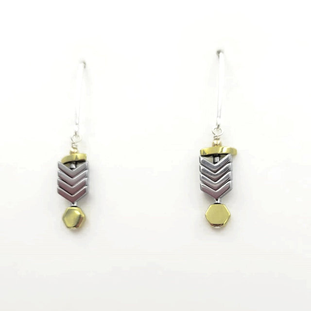 Chevron Hematine Earrings