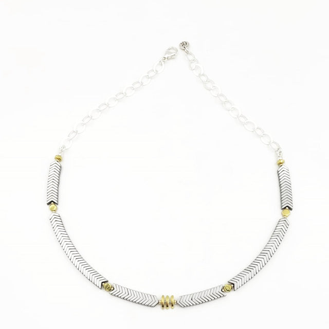 Chevron Hematine Necklace