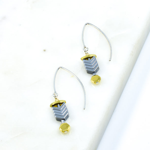 Chevron Hematine Earrings