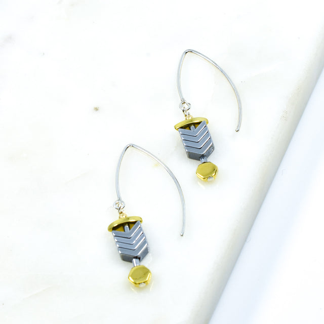 Chevron Hematine Earrings