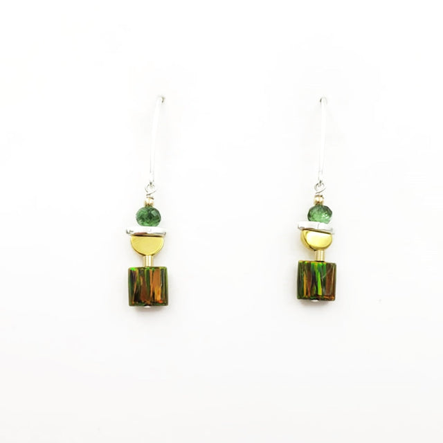 Multi-Colored Opal and Tourmaline Earrings