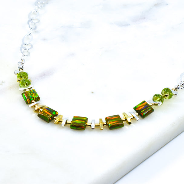 Multi-Colored Opal and Tourmaline Necklace