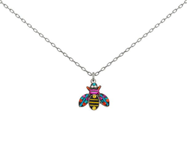 Queen Bee Pendant Necklace Multicolor