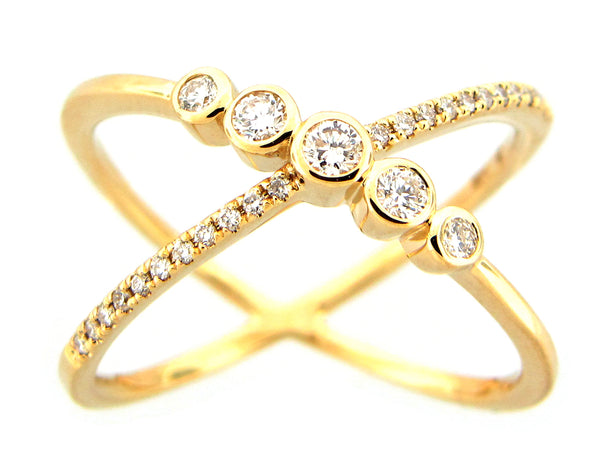 Diamond Crossover Ring