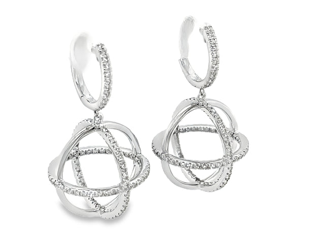 Diamond Sphere Dangle Earrings