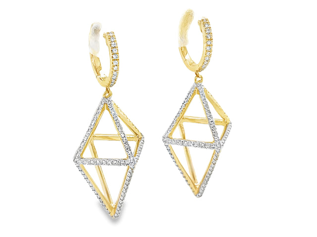 Diamond Double Pyramid Dangle Earrings