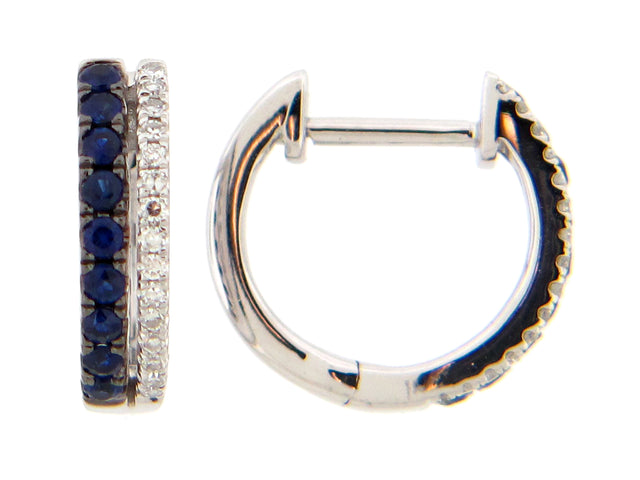 Sapphire and Diamond Hoops