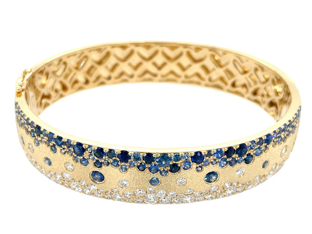 Sapphire & Diamond Flush Set Bangle