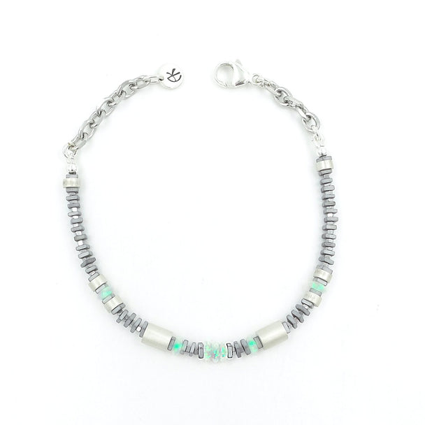Opal Hematine Silver Bracelet