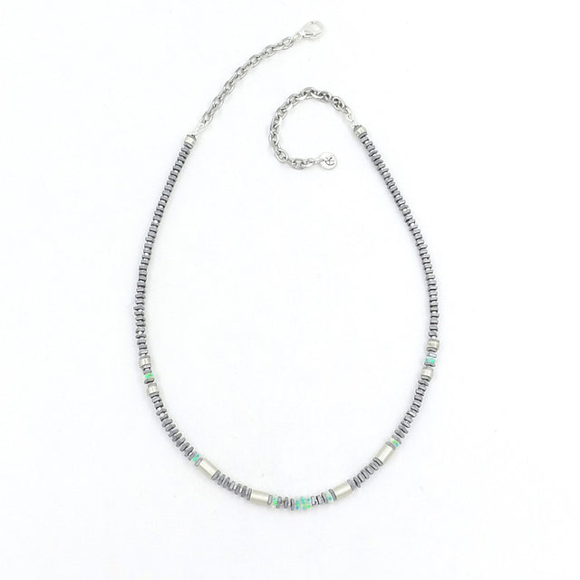Opal Hematine Silver Necklace