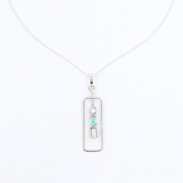 Opal and Silver Pendant Necklace