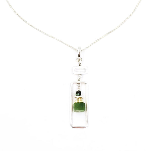 Nephrite Jade and Turquoise Pendant Necklace