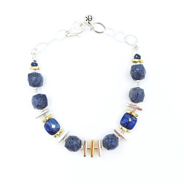 Blue Coral and Kyanite Bracelet
