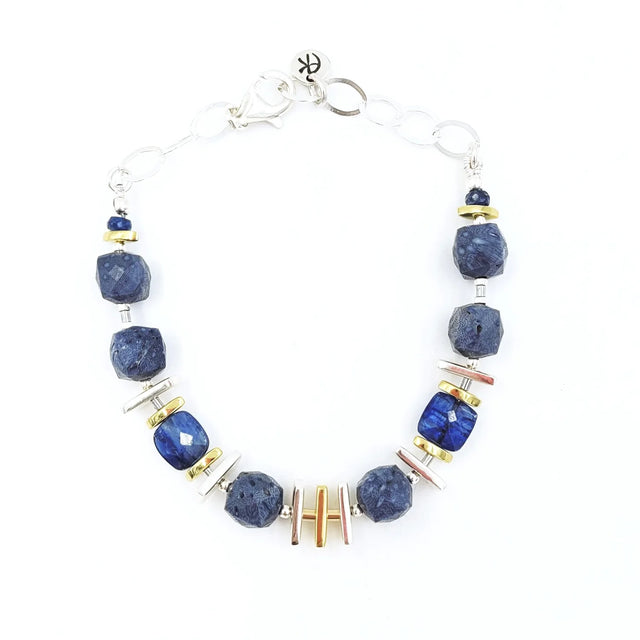 Blue Coral and Kyanite Bracelet