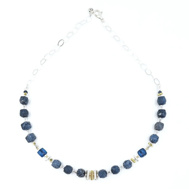 Blue Coral and Kyanite Necklace